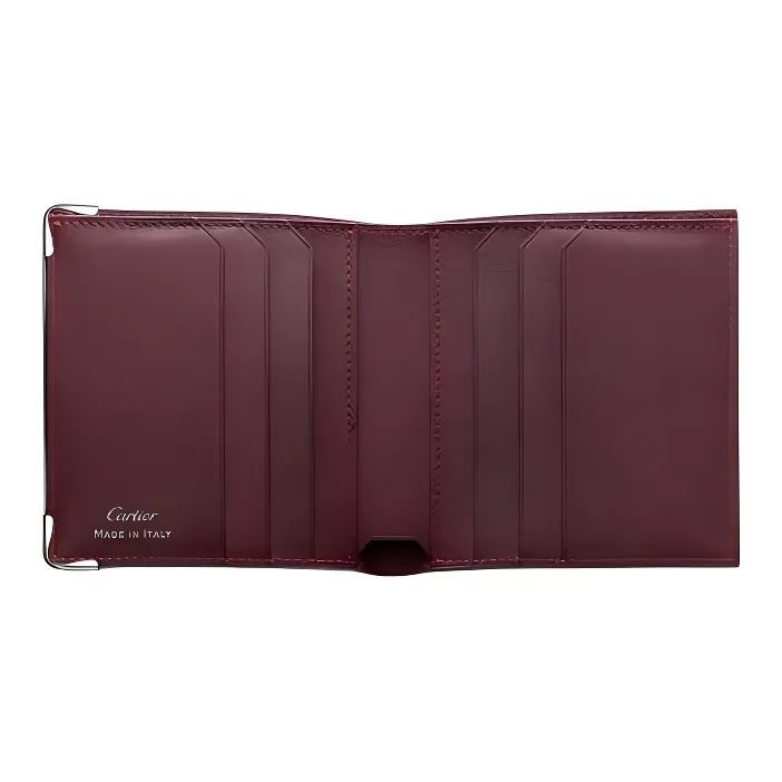CARTIER Cow Leather Wallets Card Holders Men's Black-1