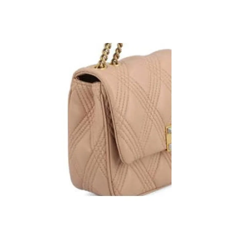 Valentino Rockstud Leather Shoulder Bag Medium Size Women's Light Brown-4