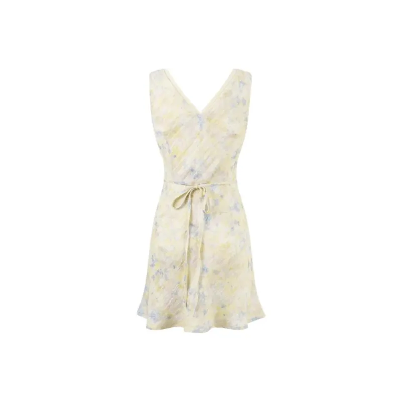 TSKIU Sleeveless Dresses Women's Lemon-1