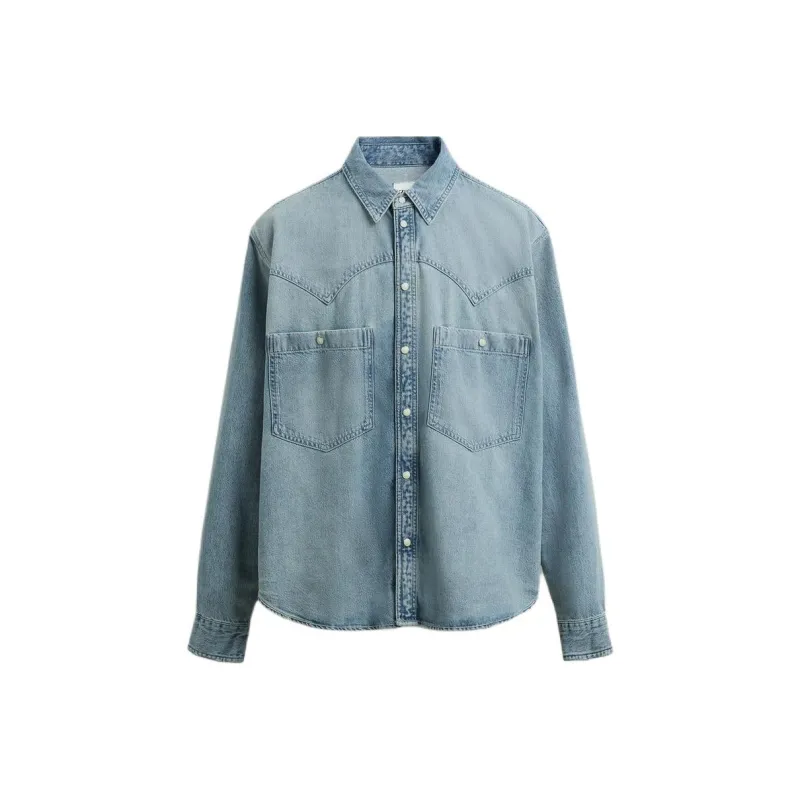 ZARA Shirts Men Medium Blue-0