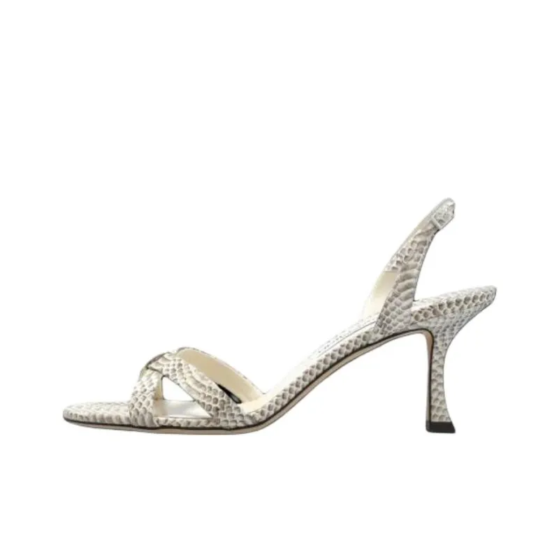 Jimmy Choo Elsy One Strap Sandals 7cm Women's Cream-0