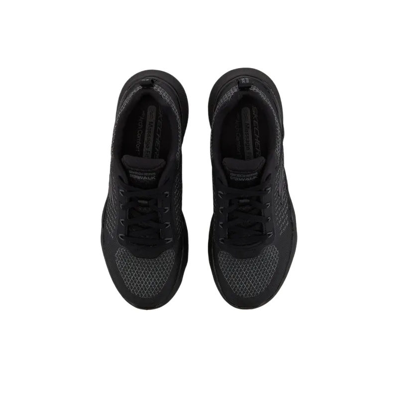 Skechers Go Walk Massage Fit Abrasion Resistant Low Top Casual Shoes Women's Black-2