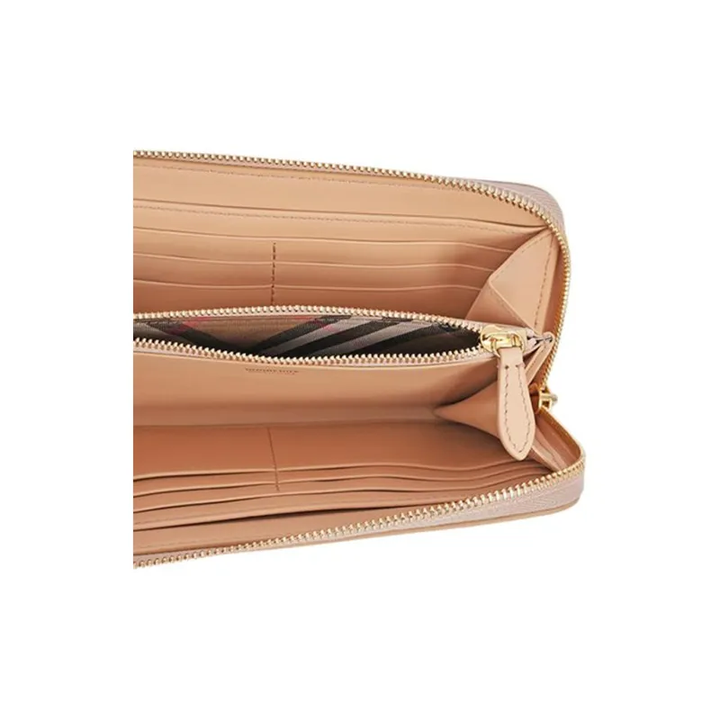 Burberry Calfskin Wallet Large Size Women's Light Almond-5