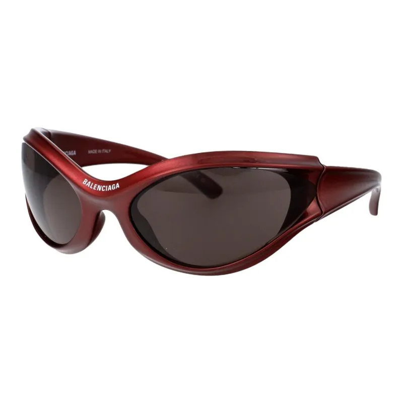 Balenciaga Acetate Metal Irregular Shape Sunglasses Women's Burgundy-0