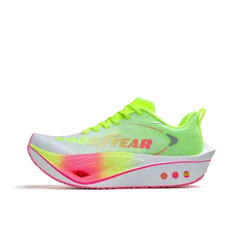 GOOD YEAR Running Shoes Unisex Low Top White, Lime