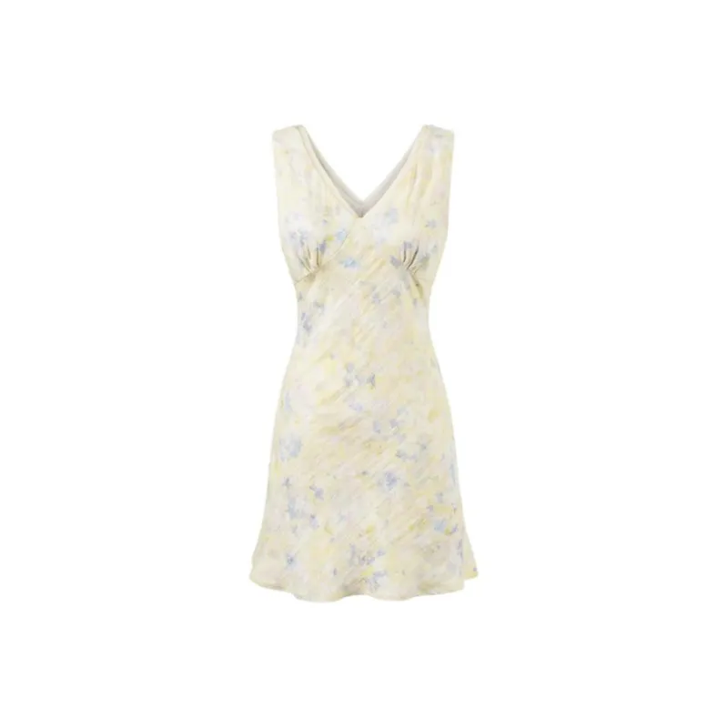 TSKIU Sleeveless Dresses Women's Lemon-0