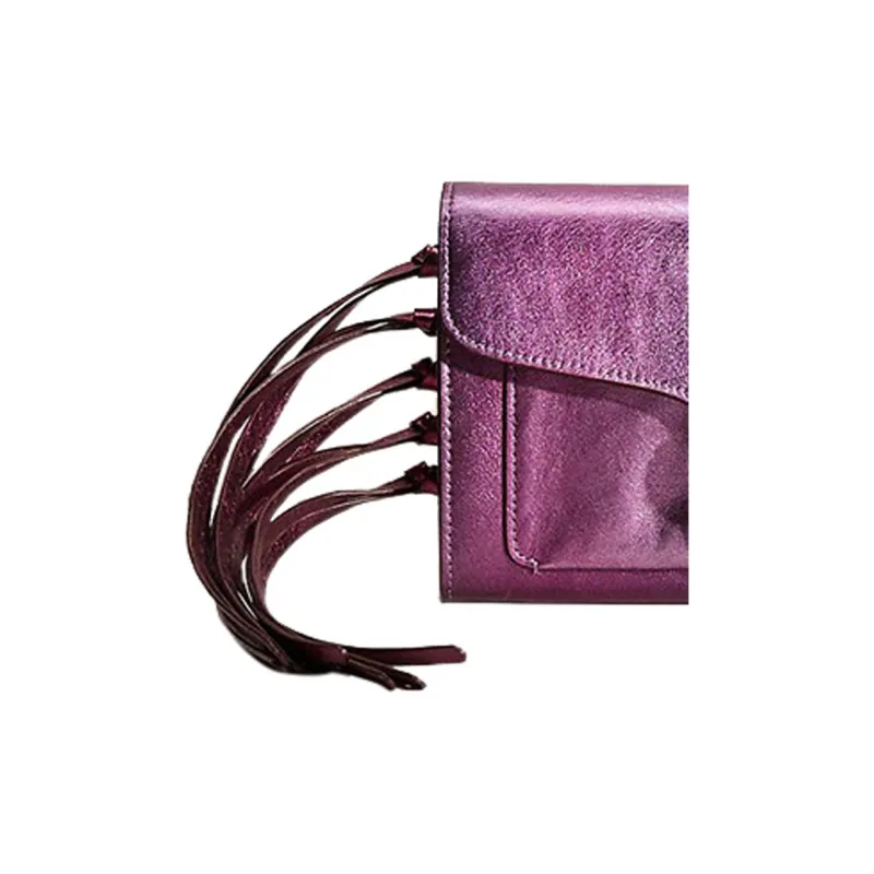COACH Tabby Leather One Shoulder Crossbody Clutches Small Size Women's Metal Purple/Metal Pink-2