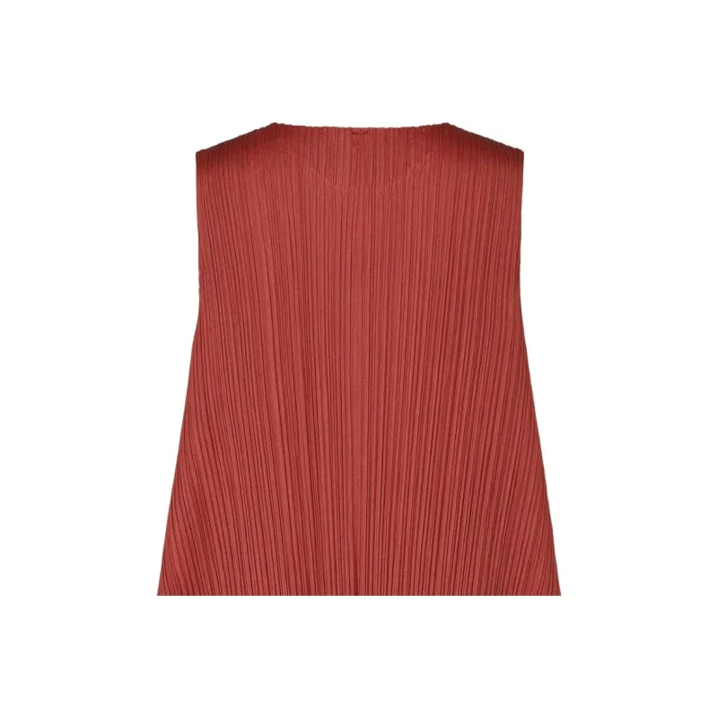 PLEATS PLEASE ISSEY MIYAKE Sleeveless Dress Women's Dark Red-2