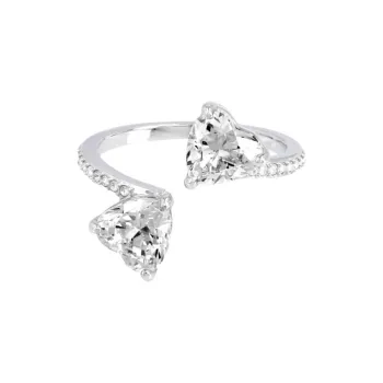 Swarovski Rhodium Plated, Crystal, Cubic Zirconia Rings Unisex Silver
