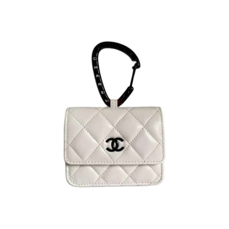 CHANEL 21K Winter Sheepskin Coin Purse, Card Holder Mini Women's White-0