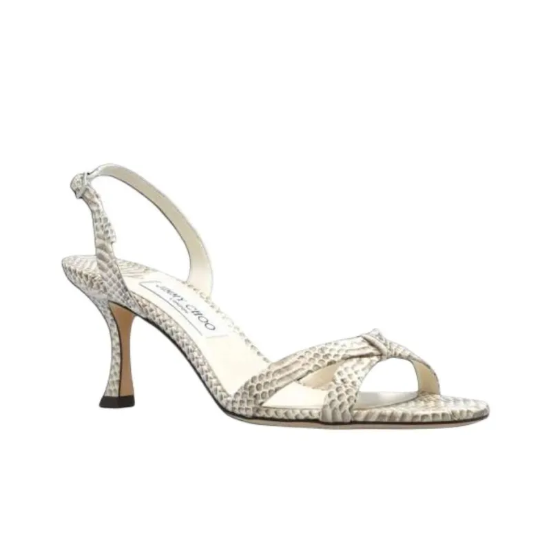 Jimmy Choo Elsy One Strap Sandals 7cm Women's Cream-2
