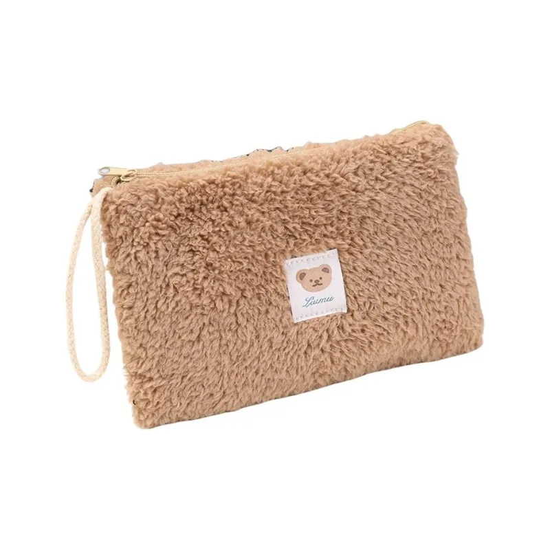 ZHIYIN Portable Plush Storage Bag With Large Capacity For Travel And Skincare Products Make up Tools-2