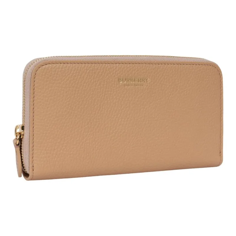 Burberry Calfskin Wallet Large Size Women's Light Almond-1