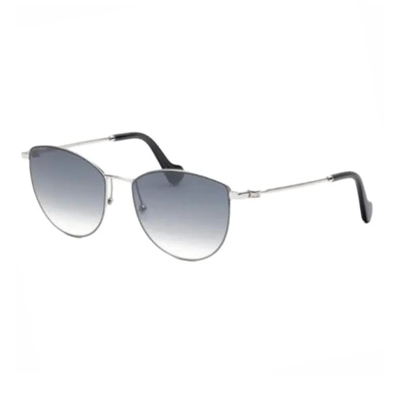 Moncler Metal Irregular Shape Sunglasses Women's Silver-0