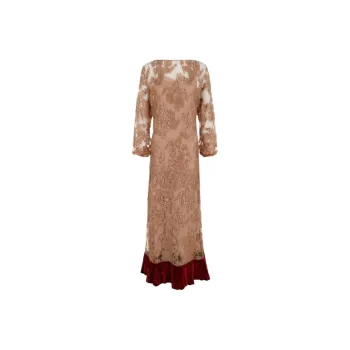 GUCCI Long Sleeved Dress Women's Brown
