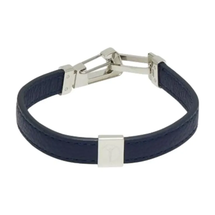 MONTBLANC Leather Bracelets Men's Midnight Blue-0
