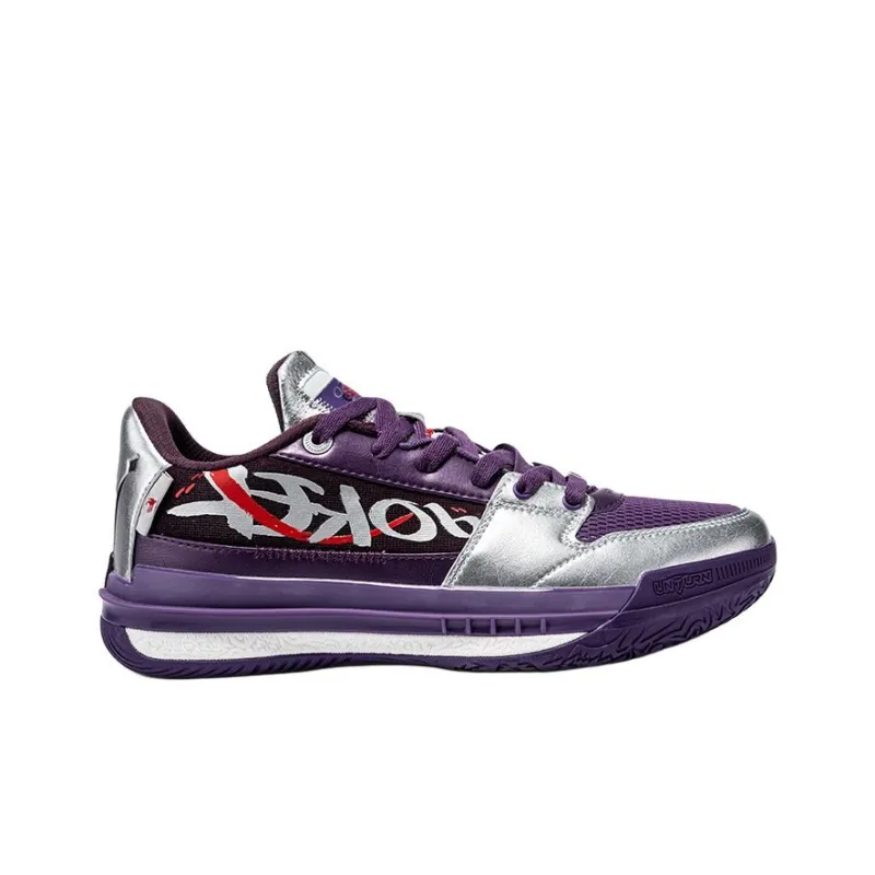 361° Shock Absorbers With Slip Resistant And Abrasion Resistant Properties Low Top Basketball Shoes Men's Silver Purple-1