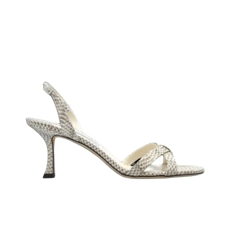 Jimmy Choo Elsy One Strap Sandals 7cm Women's Cream-1