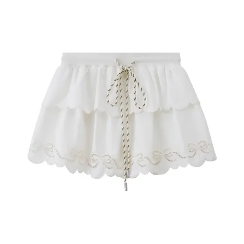 DIDDI MODA 화이트 여성 캐주얼 숏 스커트