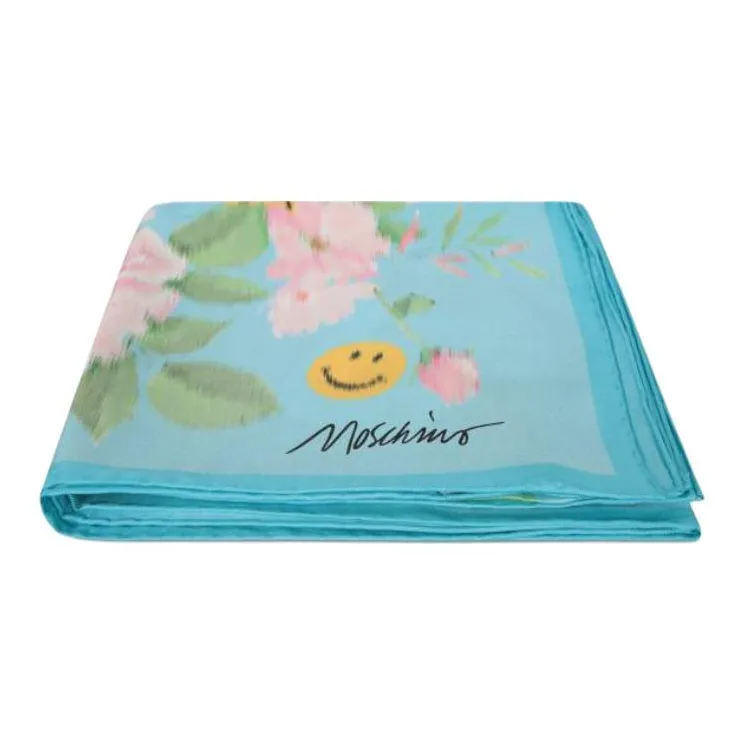 MOSCHINO Silk Scarves Women's Blue-0