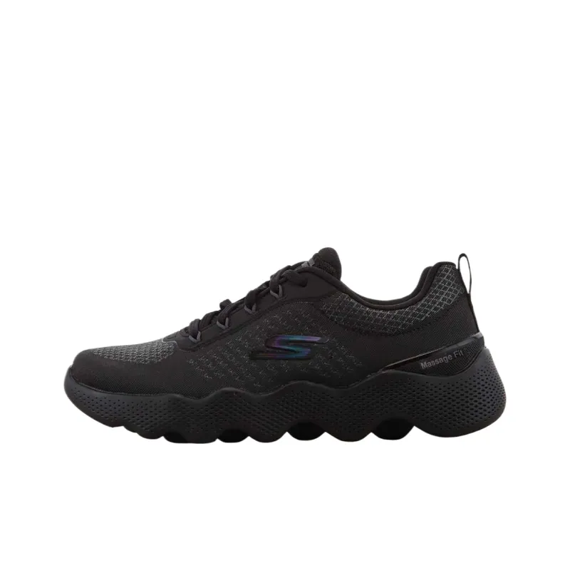 Skechers Go Walk Massage Fit Abrasion Resistant Low Top Casual Shoes Women's Black-0