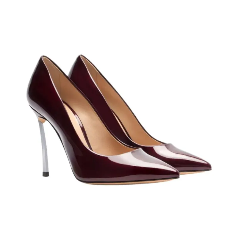 Casadei Blade Slim Heel High Heels 10cm Women's Burgundy-2