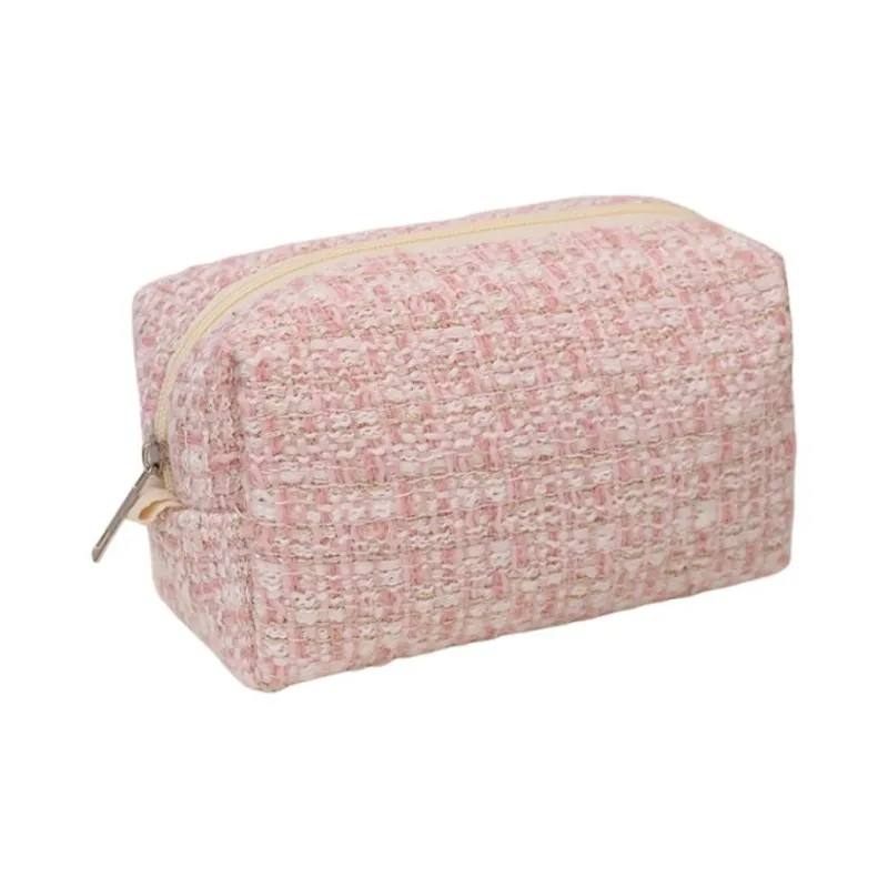 ZHIYIN Refreshing Plaid Skincare Product Storage Bag Large Capacity Portable Make up Tools-7