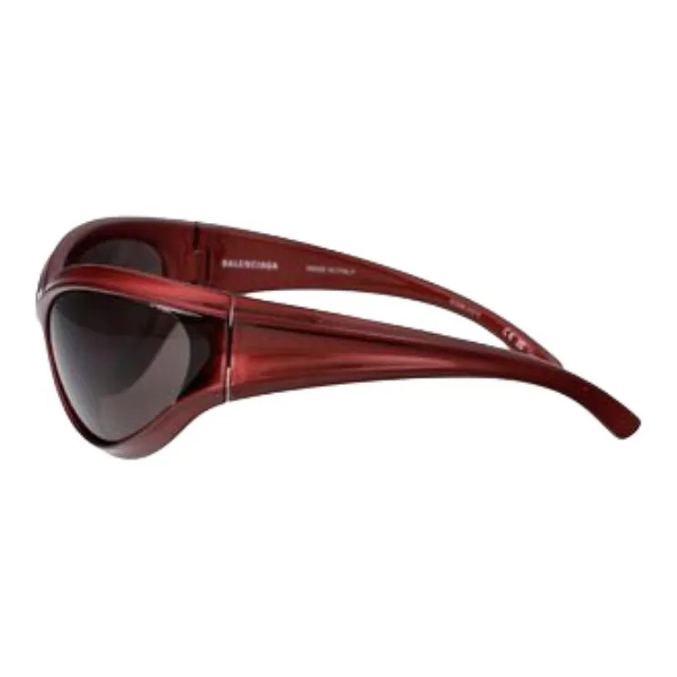 Balenciaga Acetate Metal Irregular Shape Sunglasses Women's Burgundy-2