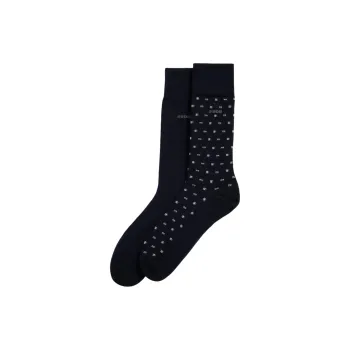 HUGO BOSS Mid Calf Socks Men's 2 Pack Dark Blue