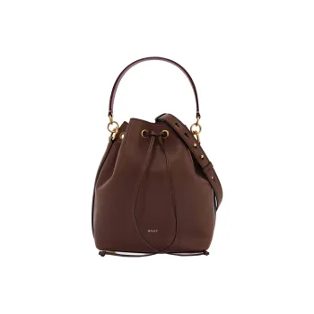 BALLY Cow Leather Bucket Bag, Crossbody Handbag Women's Brown