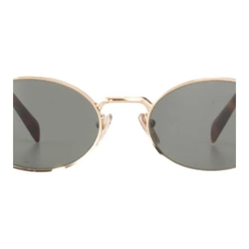 PRADA Metal Round Sunglasses Women's Gold-2