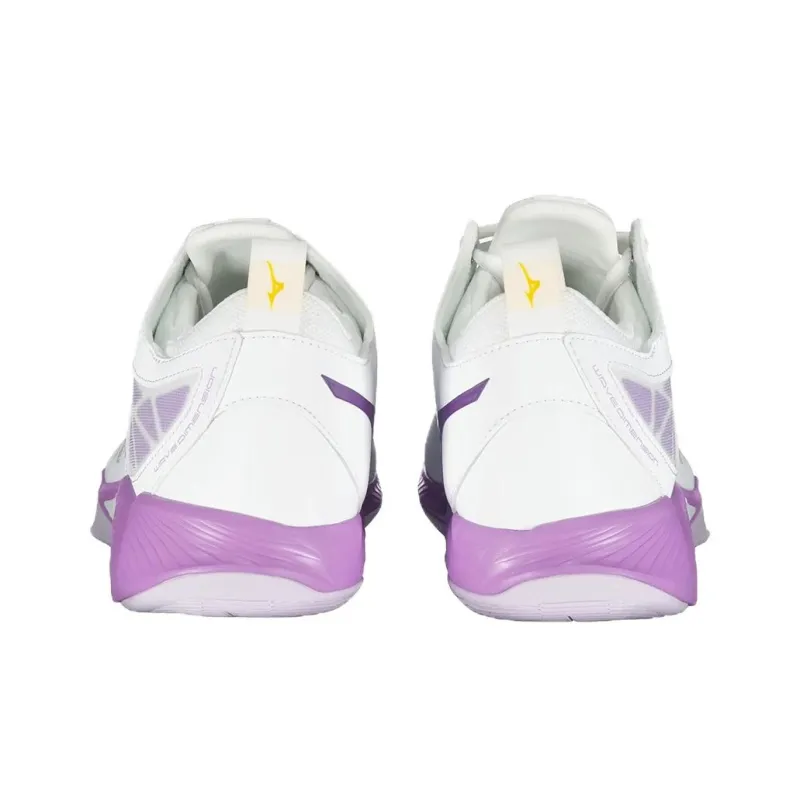 Mizuno Wave Dimension Anti Slip Wear Resistant Mid Top Training Shoes Women's White Purple-4