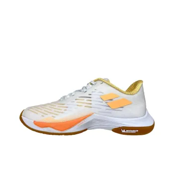 Babolat Abrasion Resistant Low Top Tennis Shoes Women's White Yellow
