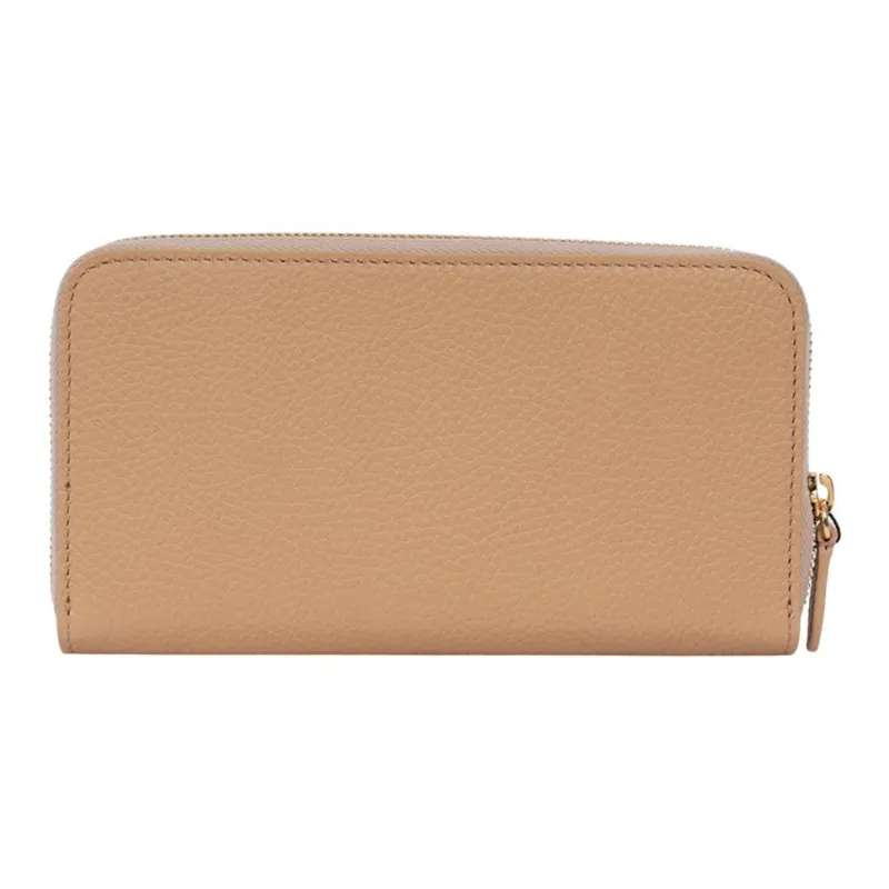 Burberry Calfskin Wallet Large Size Women's Light Almond-2