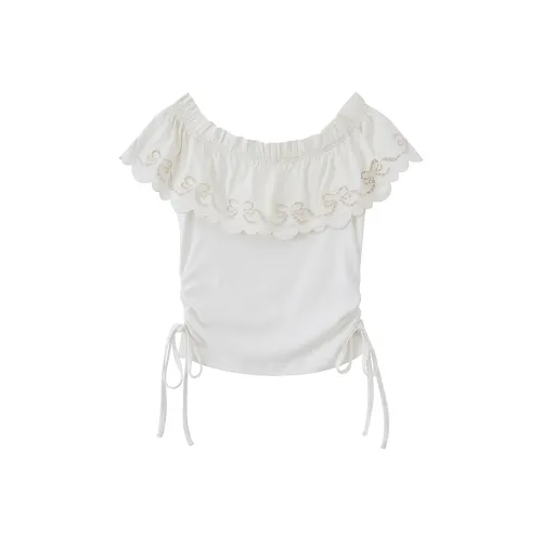 DIDDI MODA 화이트 여성 티셔츠