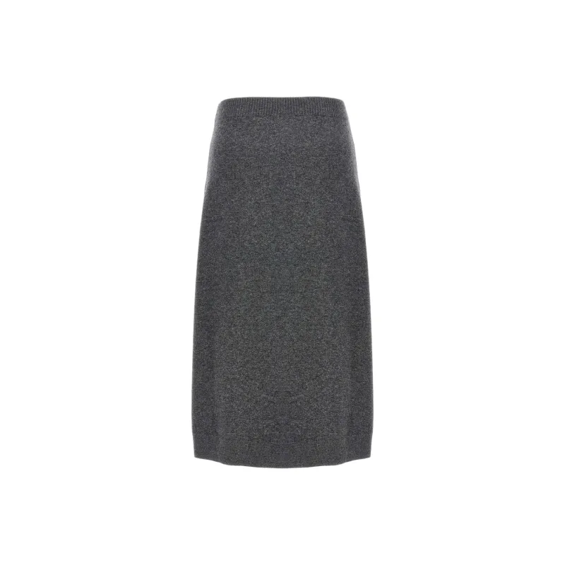 Brunello Cucinelli Casual Long Skirt Women's Dark Gray-1