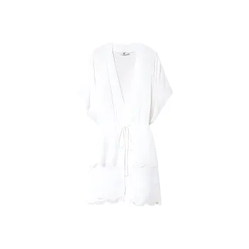 TWINSET MILANO Flounced Kaftan With Belt Short-Sleeved Dresses Women's White