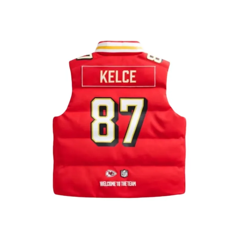 Off Season X Nfl Travis Kelce Kansas City Chiefs Player Puffer Vest-1