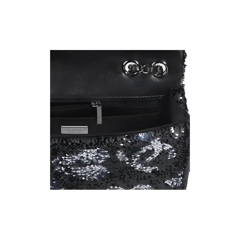 CHANEL Classic Flap CF Metal Shoulder Bag, Crossbody Bag Tubas Women's Black, Silver, And Rhodium-3