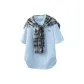 Light Blue T-Shirt+Blue Coffee Shawl