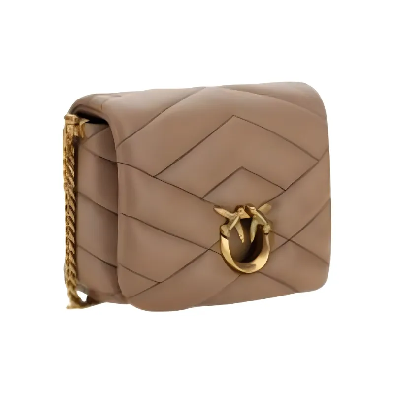 PINKO Leather Shoulder Bag Women's Light Brown-1