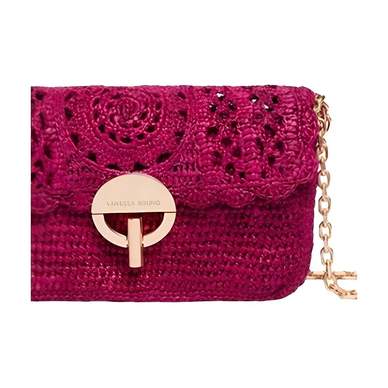 Vanessa Bruno Straw Woven Shoulder Bag Mini Women's Rose Red-3