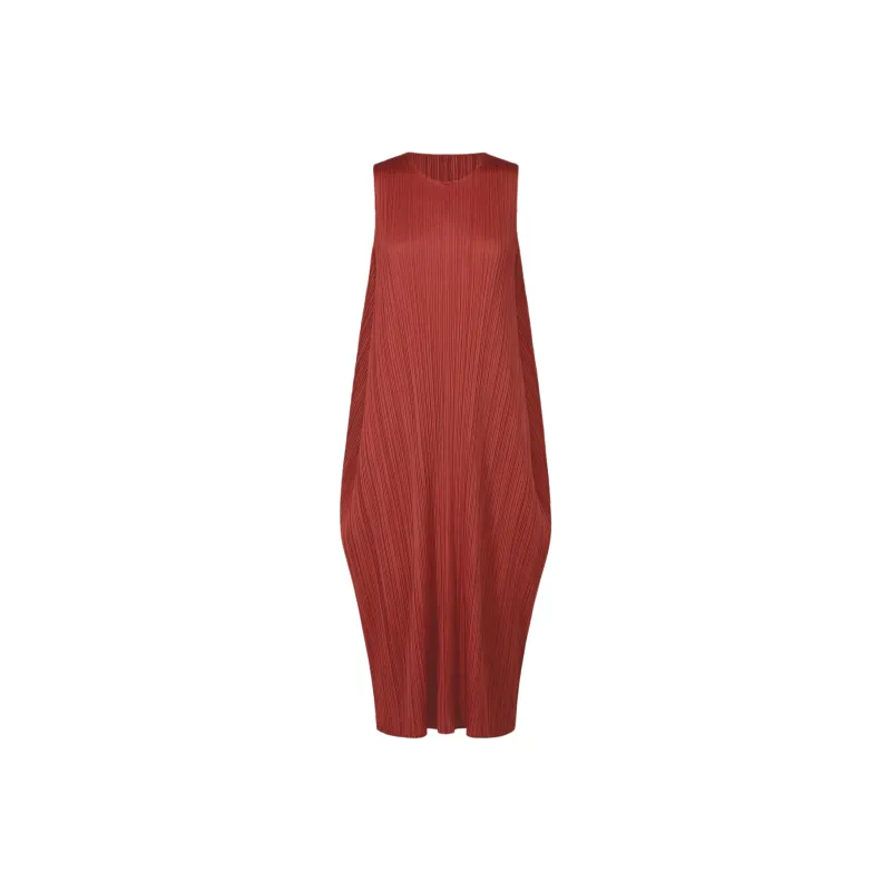 PLEATS PLEASE ISSEY MIYAKE Sleeveless Dress Women's Dark Red-0