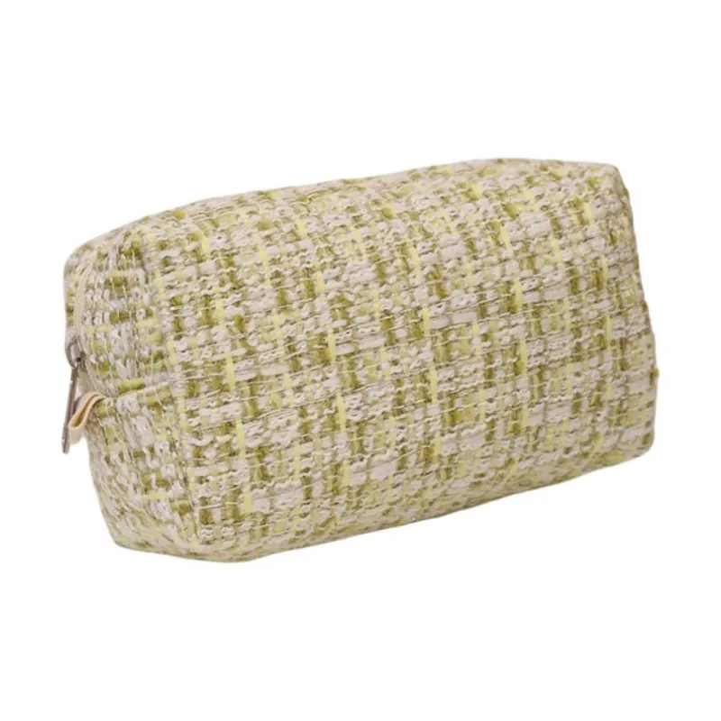 ZHIYIN Refreshing Plaid Skincare Product Storage Bag Large Capacity Portable Make up Tools-9
