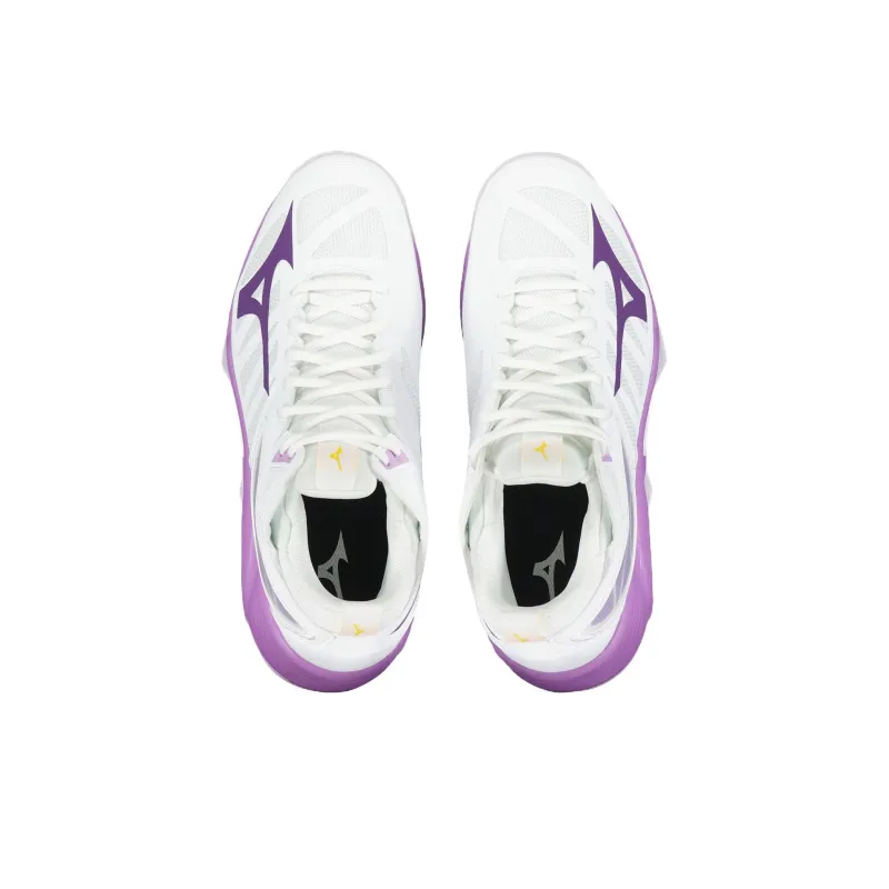 Mizuno Wave Dimension Anti Slip Wear Resistant Mid Top Training Shoes Women's White Purple-3