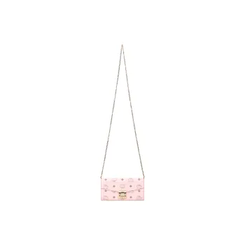 MCM Tracy Monogram Logo Wallet On Chain Crossbody Bag Pink