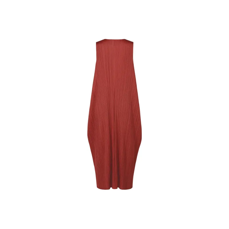 PLEATS PLEASE ISSEY MIYAKE Sleeveless Dress Women's Dark Red-1