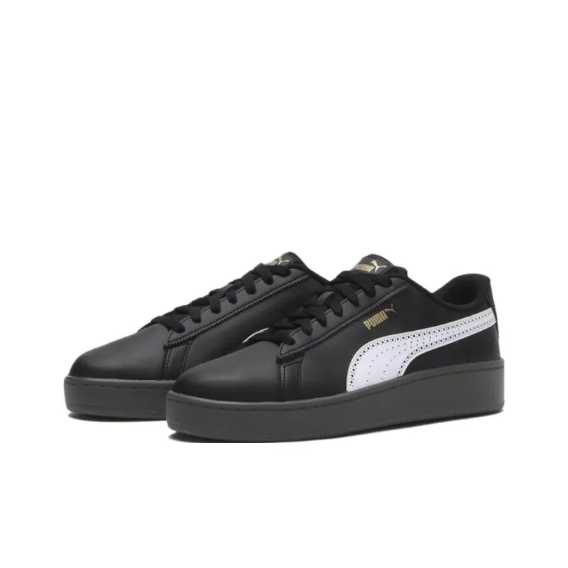PUMA Sky Light Brogue Anti Slip Wear Resistant Low Top Skateboard Shoes Unisex Black White-2