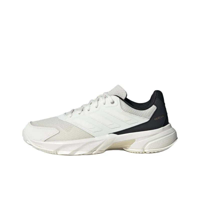 Adidas CourtJam Control 3 Abrasion Resistant Low Top Tennis Shoes Women's White Black-0