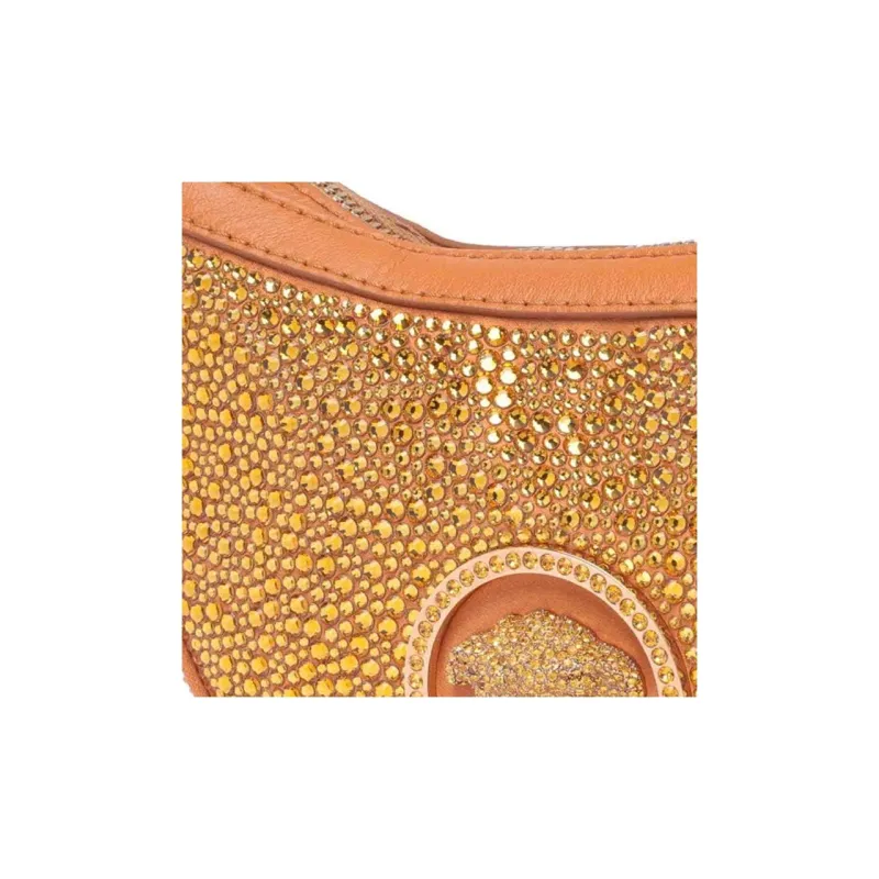 VERSACE Crystal Hobo Bag Handbag Mini Women's Orange-3